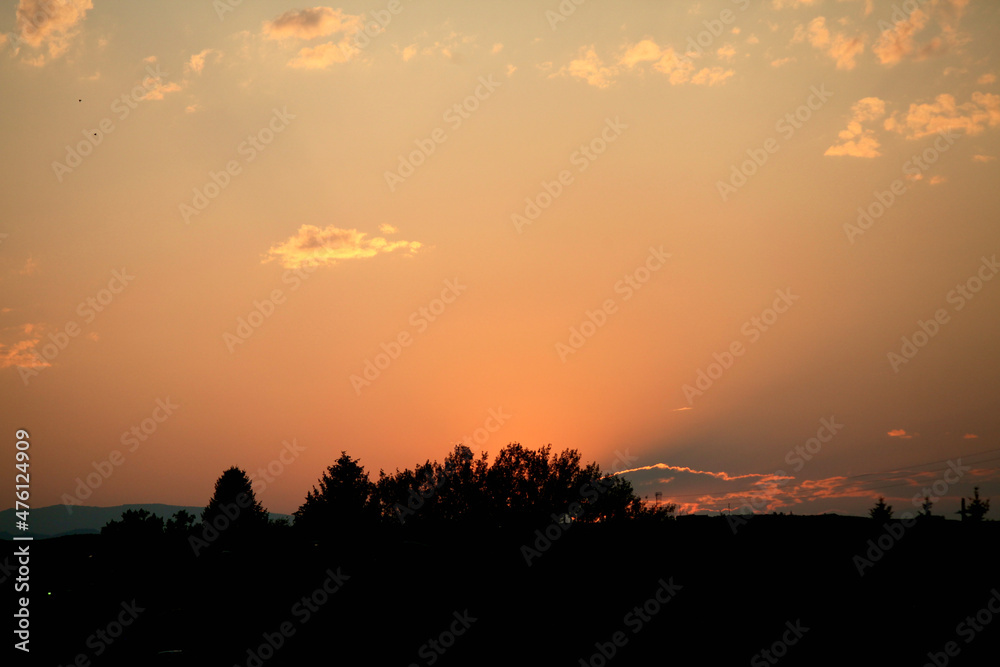 sunset in the mountains