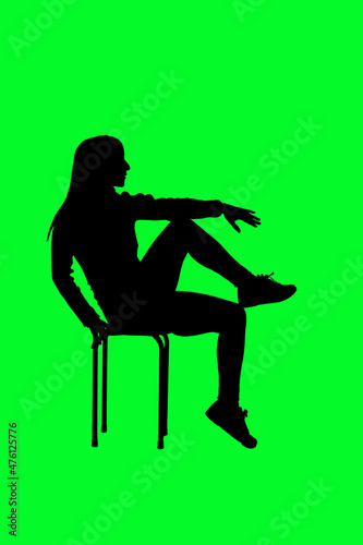 silhouette of young girl dancing modern dance