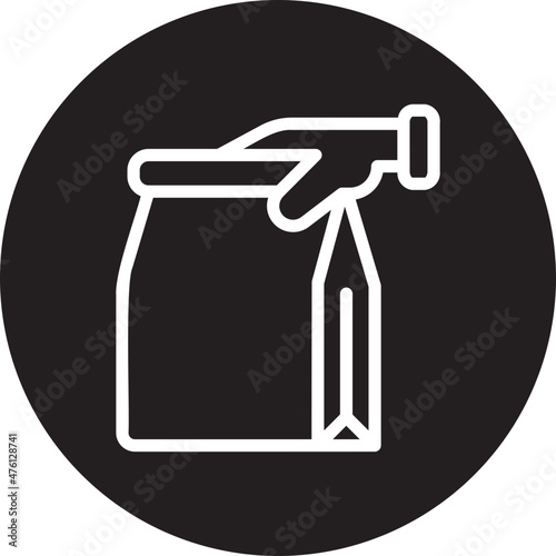 take away glyph icon