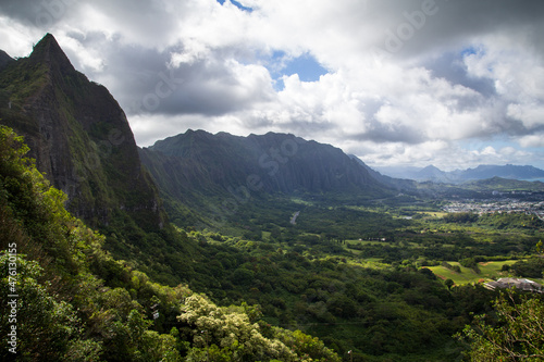 landscape of Nuuanu Pali, Oahu, Hawaii