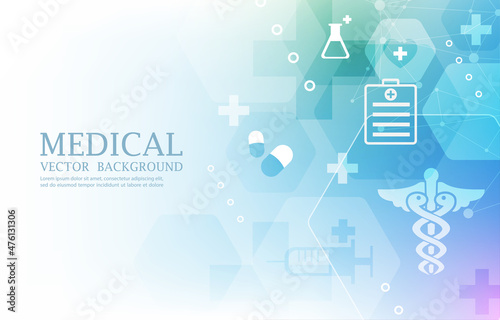 geometric vector futuristic medical icons background