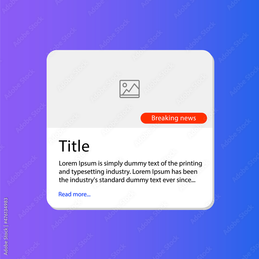 Obraz premium A news or article card for a website. Web interface template. User interface. Vector illustration.