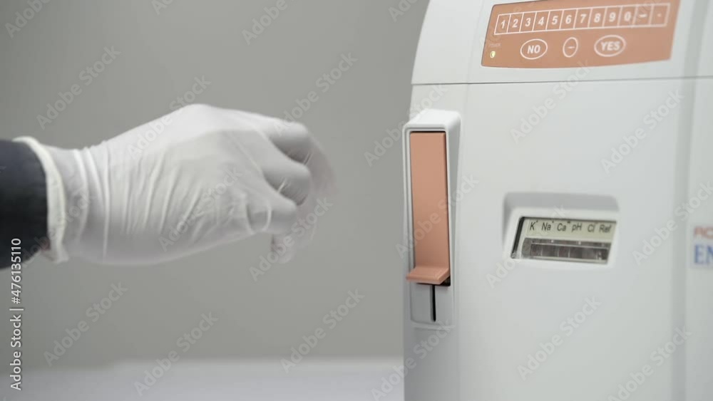 an automated hematology analyzer. close up shot an automated hematology analyzer. close up shot