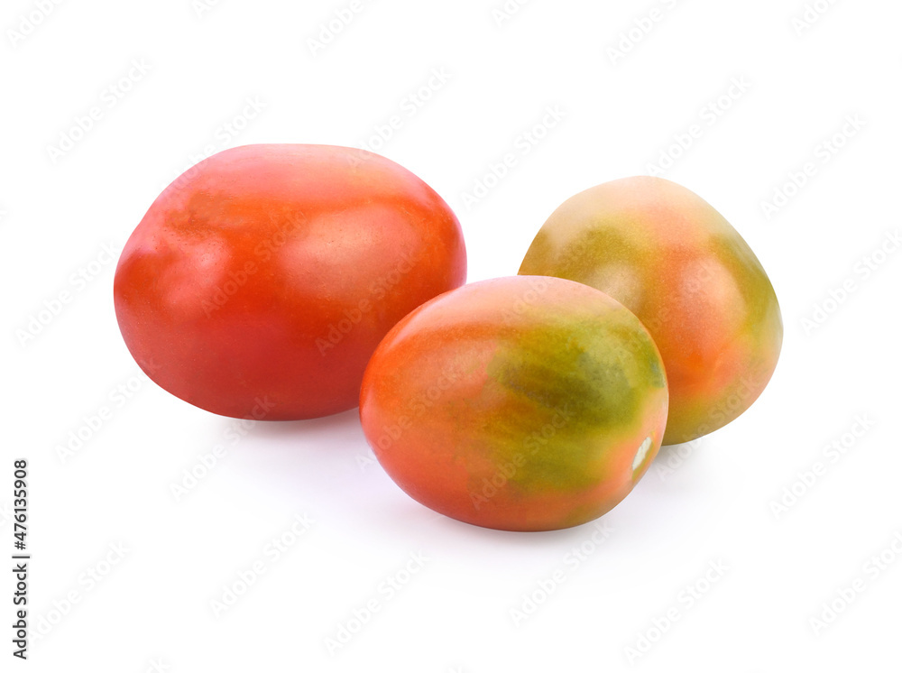 Cherry tomatoes stack isolated on white background Cherry tomatoes stack isolated on white background