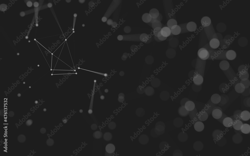 Abstract background. Molecules technology with polygonal shapes, connecting dots and lines. Connection structure. Big data visualization. Abstract background. Molecules technology with polygonal shapes, connecting dots and lines. Connection structure. Big data visualization.
