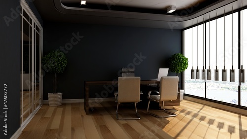 3d office manager room with woodenand modern design interior © Ayyathullah Ahmad