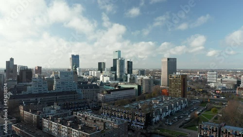 Wallpaper Mural City Center of Rotterdam, Netherlands - aerial descending Torontodigital.ca