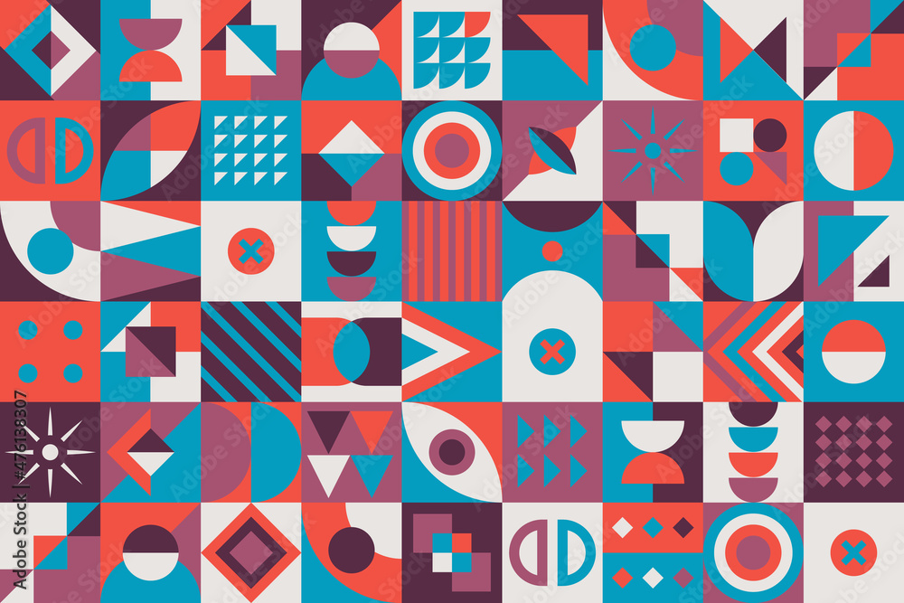 Abstract bauhaus geometric colorful background Abstract bauhaus geometric colorful background