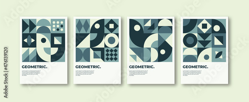 Abstract design cover collection in bauhaus style
