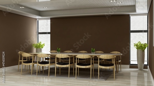 modern wooden office meeting room for company logo mockup © Ayyathullah Ahmad