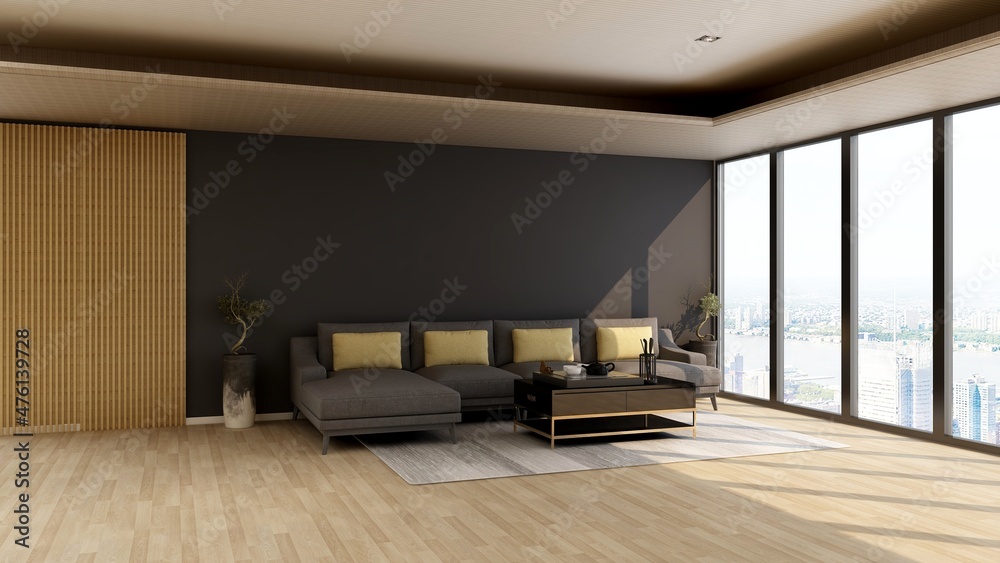 modern office lobby waiting room for company logo mockup