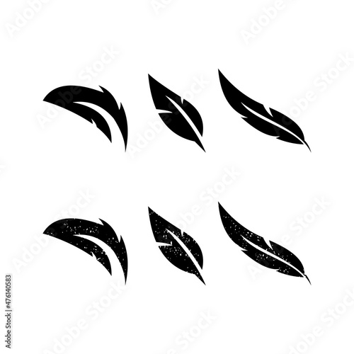 Feather black logo icon design