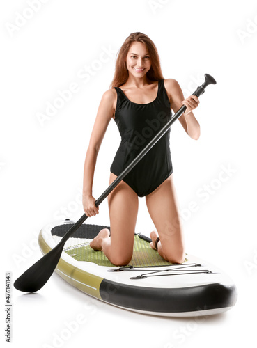 Sporty young woman with boa...