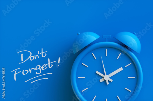 Don't Forget notice reminder words graphic concept. 3d rendering.