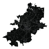 Vilnius, Lithuania, Black and White high resolution vector map