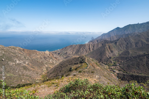 View of the beautiful Anaga Mountains  at Santa Cruz de Tenerife from Amogoje viewpoint (Mirador de Amogoje) - Santa Cruz de Tenerife, Canary Islands, Spain