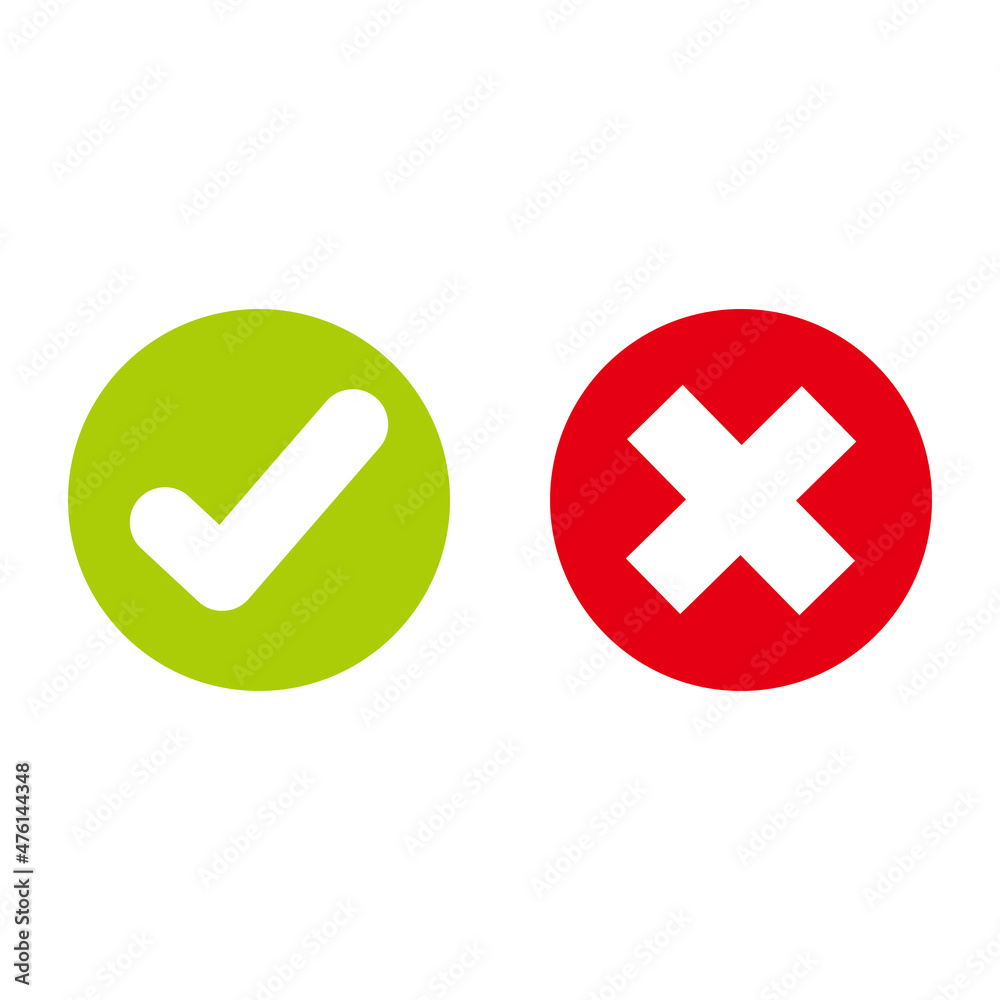 Cross and check mark symbol set Vector Cross and check mark symbol set Vector