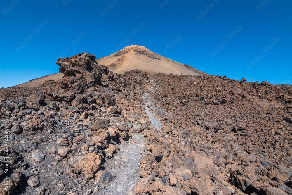 View of Mount Teide and it's summit - Santa Cruz de Tenerife, Canary Islands, Spain