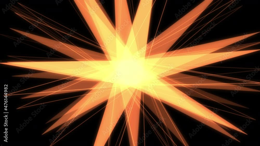 Star Motion Graphics Background Yellow M VJ Loop Animation Background 