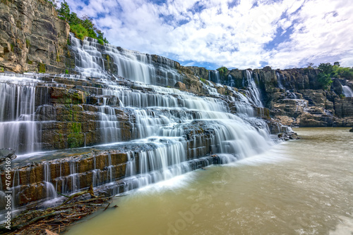 Mystical waterfall in the Da Lat plateau  Vietnam. This is known as the first Southeast Asian waterfall in the wild beauty attracted many tourists to visit