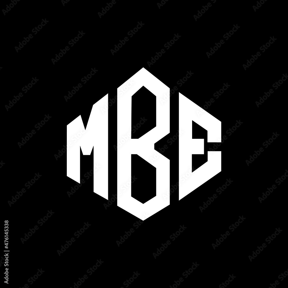 MBE letter logo design with polygon shape. MBE polygon and cube shape