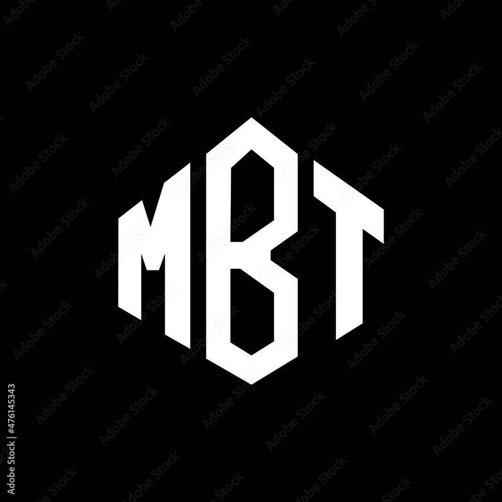 MBT letter logo design with polygon shape. MBT polygon and cube shape