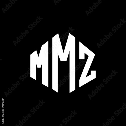 MMZ letter logo design with polygon shape. MMZ polygon and cube shape logo design. MMZ hexagon vector logo template white and black colors. MMZ monogram, business and real estate logo. © mamun25g