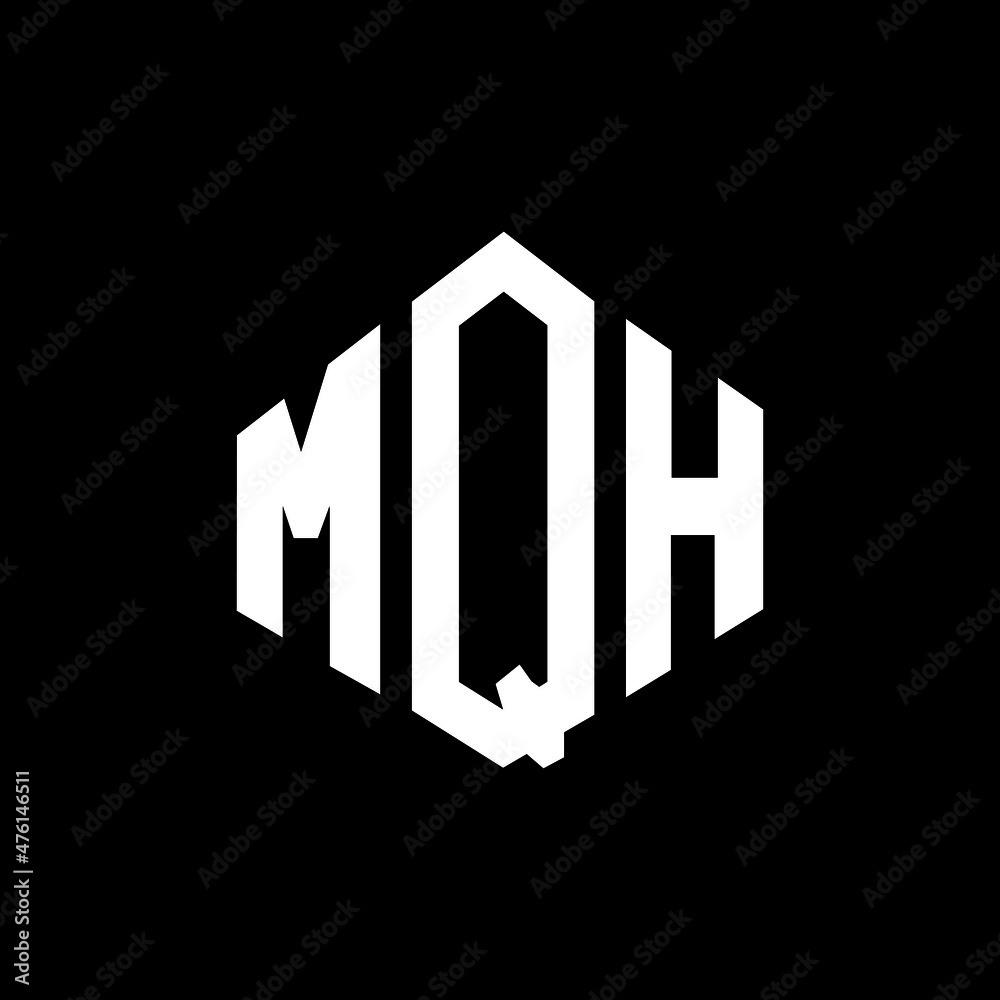 MQH letter logo design with polygon shape. MQH polygon and cube shape logo design. MQH hexagon vector logo template white and black colors. MQH monogram, business and real estate logo.