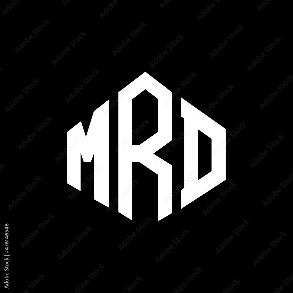 MRD letter logo design with polygon shape. MRD polygon and cube shape
