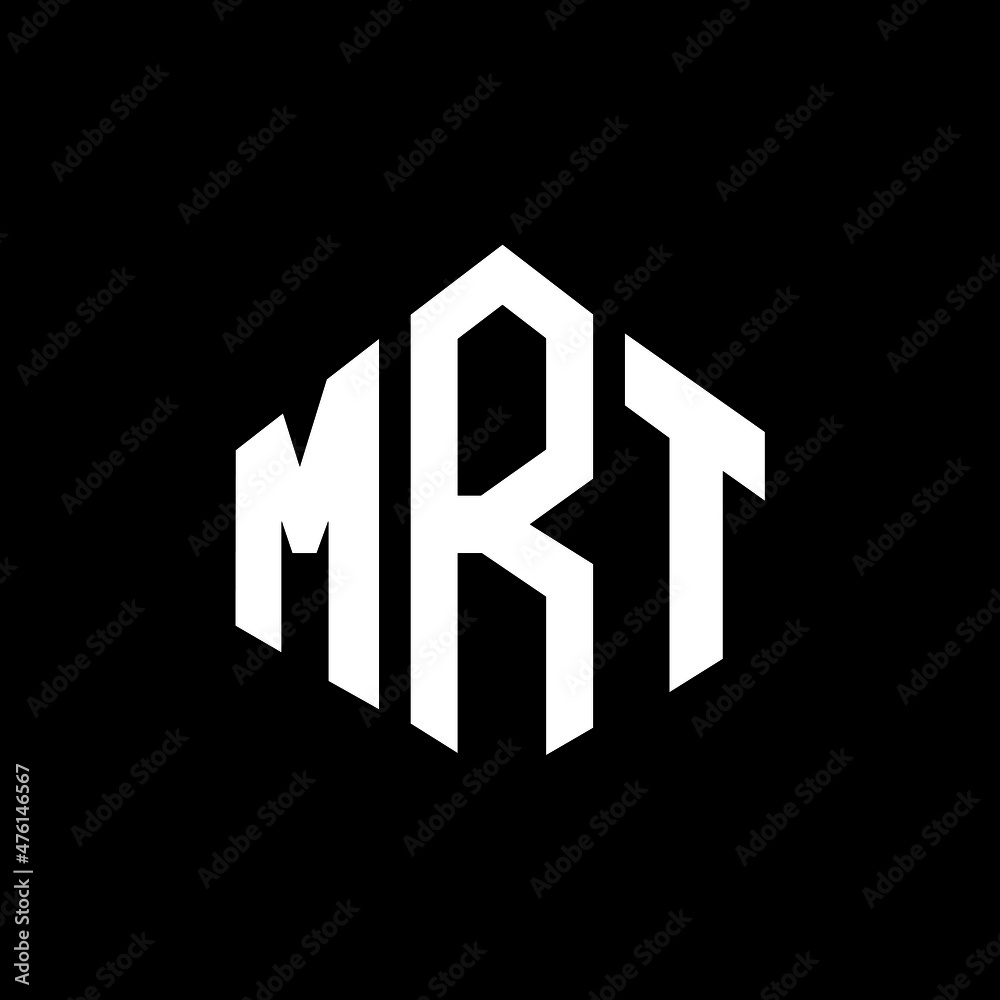 MRT letter logo design with polygon shape. MRT polygon and cube shape logo  design. MRT hexagon vector logo template white and black colors. MRT  monogram, business and real estate logo. vector de