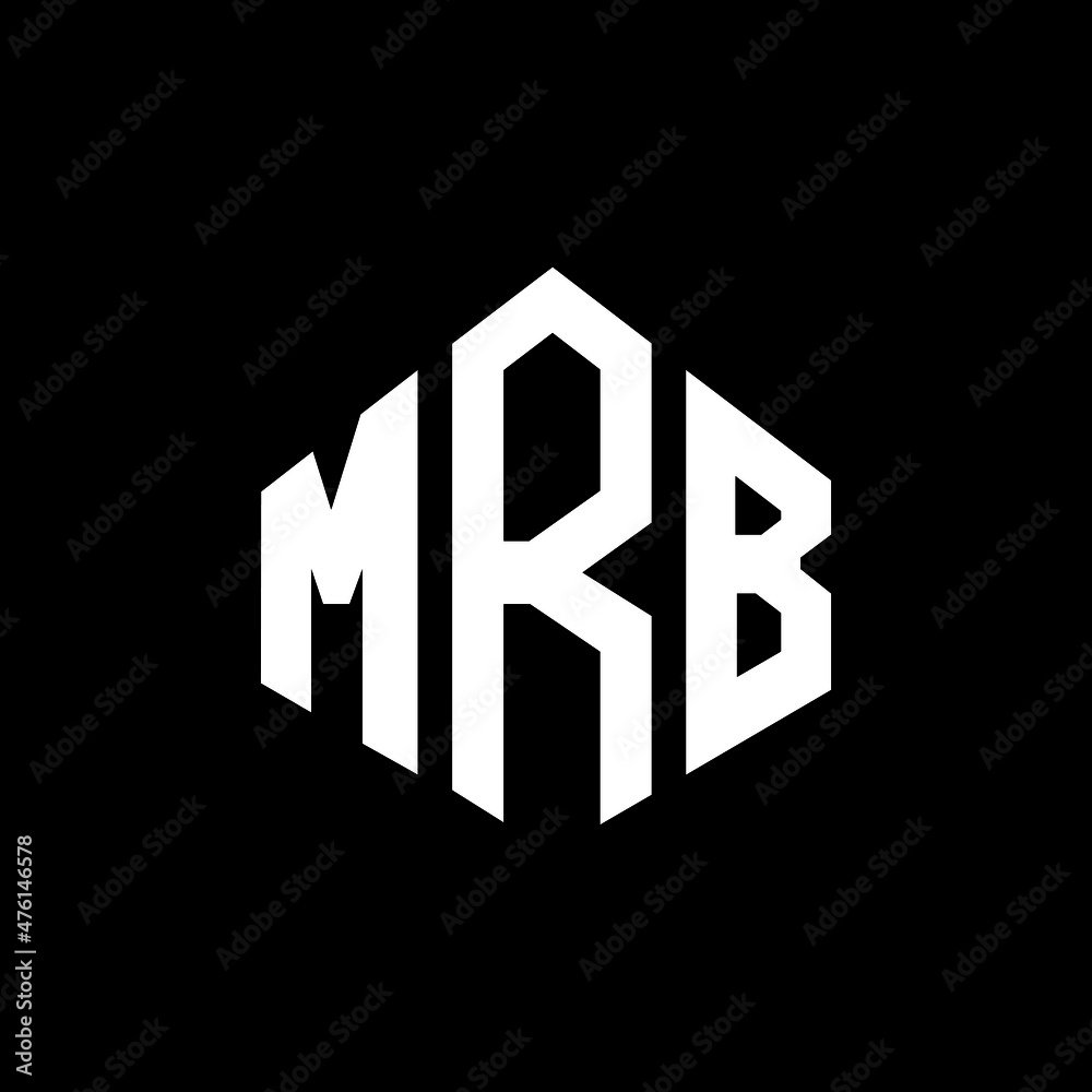 MRB letter logo design with polygon shape. MRB polygon and cube shape