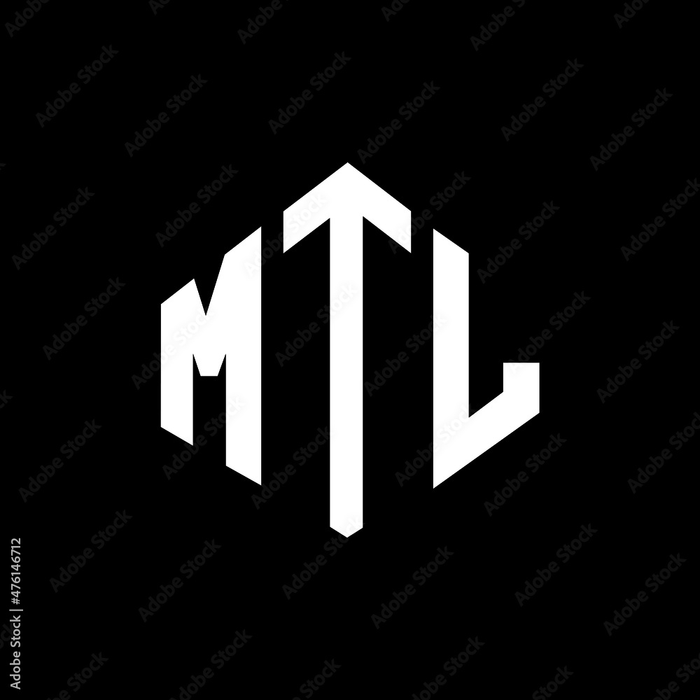 MTL letter logo design with polygon shape. MTL polygon and cube shape logo design. MTL hexagon vector logo template white and black colors. MTL monogram, business and real estate logo.
