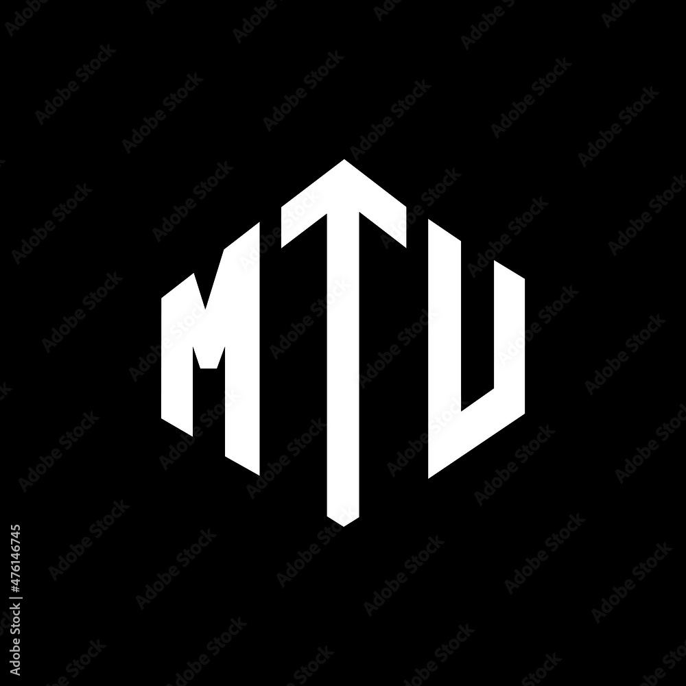 MTU letter logo design with polygon shape. MTU polygon and cube shape