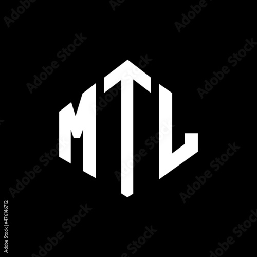 MTL letter logo design with polygon shape. MTL polygon and cube shape logo design. MTL hexagon vector logo template white and black colors. MTL monogram  business and real estate logo.