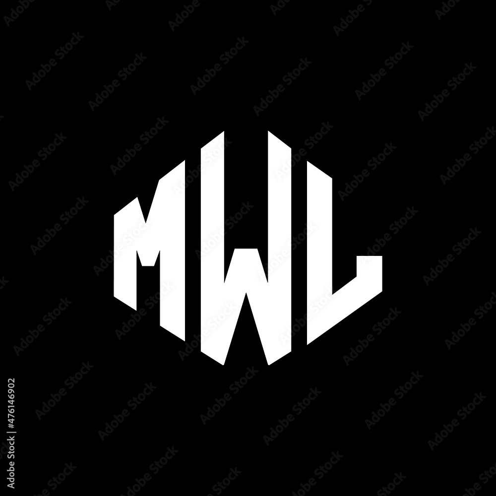 MWL letter logo design with polygon shape. MWL polygon and cube shape logo design. MWL hexagon vector logo template white and black colors. MWL monogram, business and real estate logo.