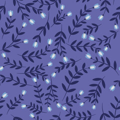 Acrylglasbilder Very-Peri-Muster Glockenblumen Muster Very Peri Lila  © Tatiana Sidorova