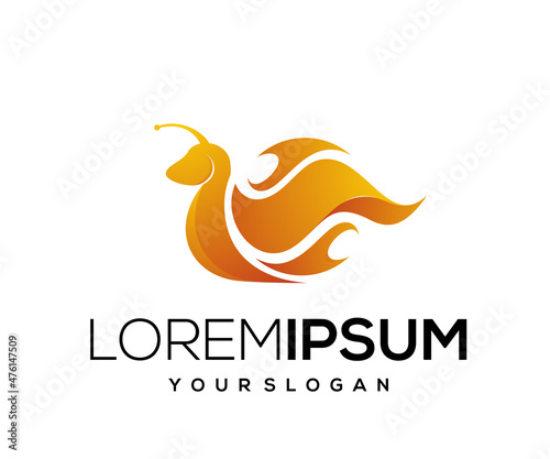 snail fire logo vector gradient color