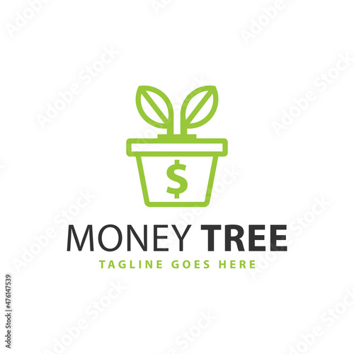 money tree education investment illustration logo