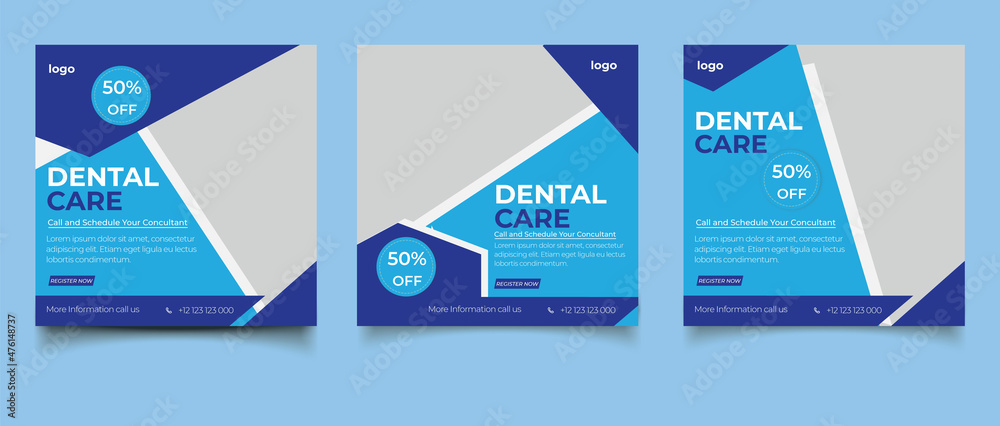 Dentist and dental care social media banner template Dentist and dental care social media banner template