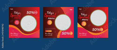 social media instagram post template. Suitable for Social Media Post Restaurant and culinary Promotion.