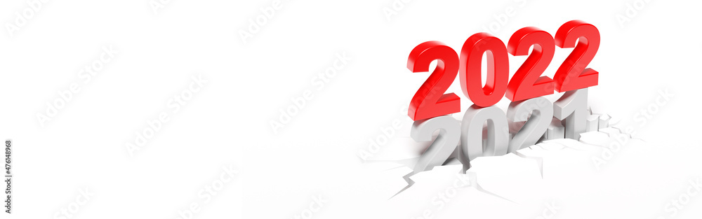 Happy New Year Background. Start to 2022. 3D illustration Happy New Year Background. Start to 2022. 3D illustration