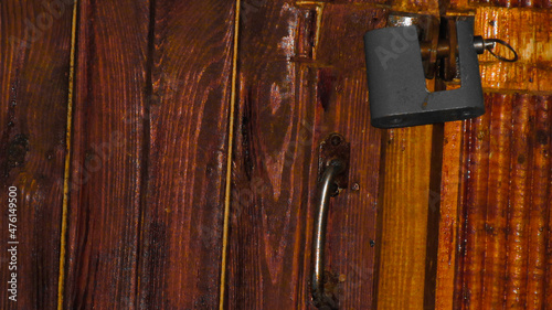 Hanging lock on the door