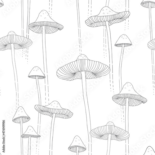 el
mushroom design - seamless vector repeat pattern, use it for wrappings, fabric, packaging and other print and design projects