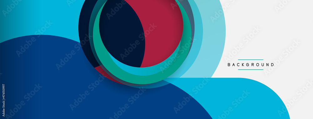 Creative geometric wallpaper. Minimal abstract background. Circles composition vector illustration for wallpaper banner background or landing page Creative geometric wallpaper. Minimal abstract background. Circles composition vector illustration for wallpaper banner background or landing page