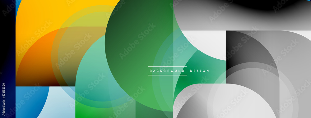 Round triangle shapes lines and circles. Geometric vector illustration for wallpaper banner background or landing page