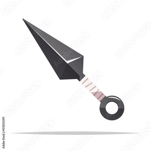 Kunai knife ninja weapon vector isolated illustration