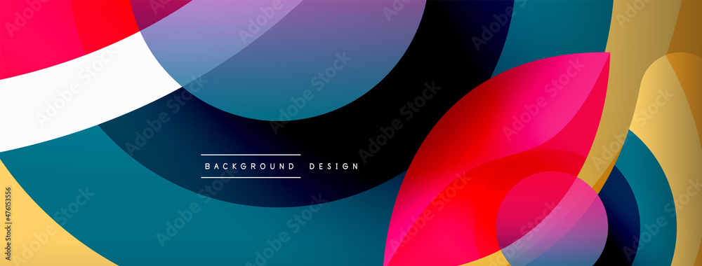 Creative geometric wallpaper. Minimal abstract background. Circle wave and round shapes composition vector illustration for wallpaper banner background or landing page Creative geometric wallpaper. Minimal abstract background. Circle wave and round shapes composition vector illustration for wallpaper banner background or landing page