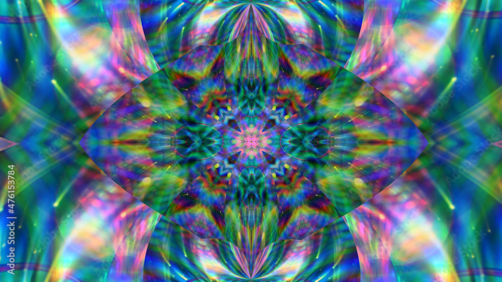 Abstract symmetrical glowing background. design, art