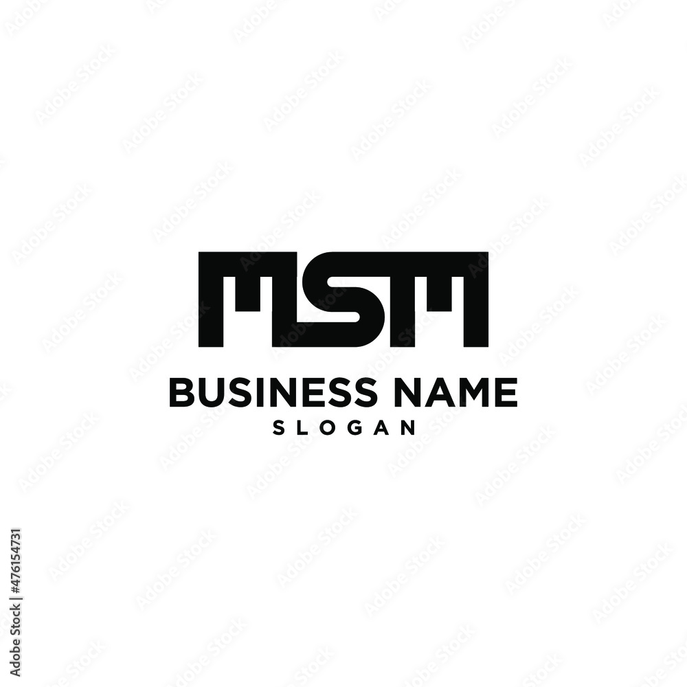 MSM Letter Simple Modern Logo Design