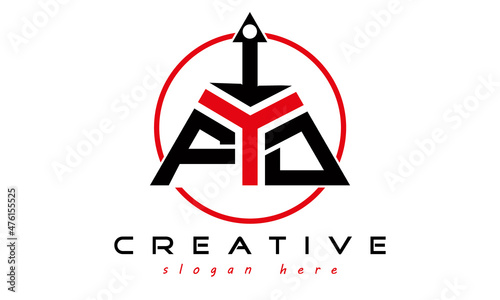 triangle badge with circle FID letter logo design vector, business logo, icon shape logo, stylish logo template